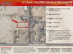 7 Acres - N NWC I-10 and 11 Mile Corner PKG Updated 2