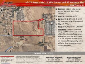77 Acres - NEC 11 Mile Corner and AZ Western Blvd PKG
