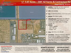 3.6 Acres - SWC AZ Farms and Contractors Rd PKG