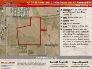 25.89 Acres - NEC 11 Mile Corner and AZ Western Blvd PKG