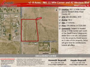 8 Acres - NEC 11 Mile Corner and AZ Western Blvd PKG