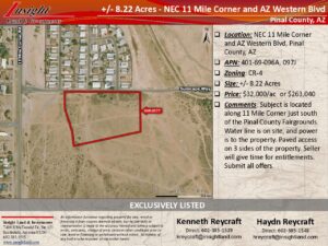 8.22 Acres - NEC 11 Mile Corner and AZ Western Blvd PKG
